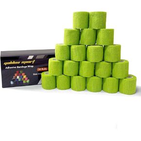 20 حزمة من الضمادات ذاتية اللصق، شريط رياضي أزرق، 2 × 5 ياردات من الضمادات المرنة المتماسكة، أغطية ذاتية الالتصاق قابلة للتنفس للإبهام والأصابع والرياضة والمعصم والكاحل والتورم in Kuwait