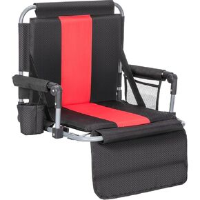 ALPHA CAMP Stadium Seats for Bleachers with Armrests - Thick Padded Bleacher Chairs with Back Support, Extra Wide Stadium Chair for Sports Events, Portable with Shoulder Straps & Pockets,2PC in Kuwait