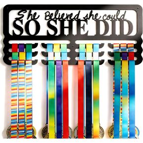 Medal Holder Display Hanger, Aluminum Medal Display Holder Holds Up to 50 Medals, Wall Mounted Medal Organizer for Sports Awards, Ribbons and Race Bibs in Kuwait