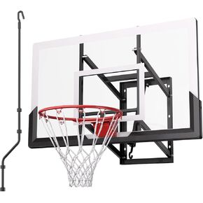 IGL Wall Mount Basketball Hoop, 52 Inch Wall Mounted Basketball Hoop Outdoor, 7.5-10 FT Adjustable Basketball Goal, Basketball Goal System with 18 Inch Pro Breakaway Rim, Reinforced Steel Bracket in Kuwait