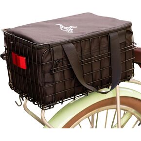Bike Basket with Removable Insulated Cooler Bag, Foldable Weatherproof Steel Wire Rack in Kuwait