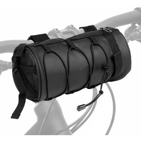 Bike Handlebar Bag, 2.5L Black Waterproof Bicycle Frame Front Bag, Multiple Bike Storage Roll Bag Bicycle Accessories with Shoulder Strap for Mountain Road Bikes in Kuwait