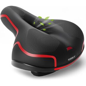 مقعد دراجة مريح من TONBUX للرجال والنساء مع ممتص للصدمات مزدوج، مقعد دراجة من إسفنج الذاكرة مع غطاء مقاوم للماء، سرج دراجة مبطن للركاب، الجبال، الثابتة، دراجة الطراد in Kuwait