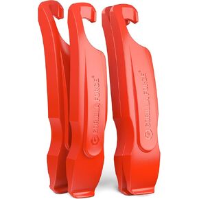 مجموعة رافعات إطارات الدراجة غوريلا فورس، مجموعة أدوات رافعات إطارات الدراجة سهلة الاستخدام للإزالة والتغيير والإصلاح - بلاستيك قوي مضاد للخدش للطرق وMTB ومجموعات الجبال (أحمر لافا) in Kuwait