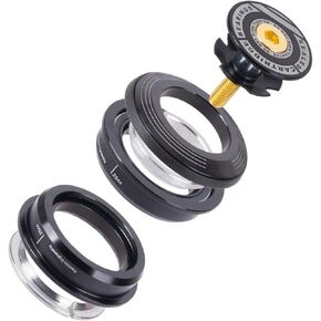 SYCOOVEN Mountain Bike 4444S Headset 44mm 1-1/8" Bike Headset Spacer, Aluminium Alloy Bicycle Headset Kit, Bearing Semi Integrated Straight Tube Fork Internal (Black) in Kuwait