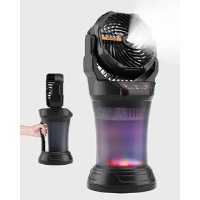 Portable Misting Fan with Large Battery Fan-Rechargeable Outdoor Misting Cooling Fans with 2L Water Tank,RGB Lights,4 Speeds & Spray Modes-for Patio, Camping, Beach, Workshop (X65 Orange) in Kuwait