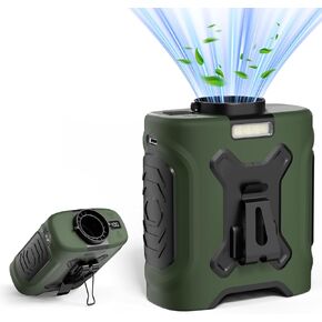Portable Waist Fan 10000mAh Portable Waist Fan 18000RPM Neck Fan With Max 12H Working Time 5 Speeds adjustment with LED flashlight and Charging display Cooling for Outdoor Jobsite and etc in Kuwait