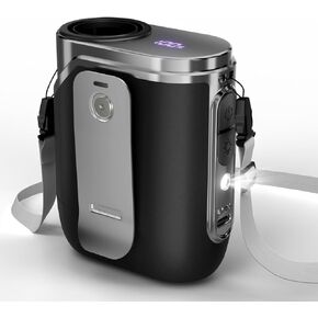 SWEETFULL Portable Fan Rechargeable - 5-oz Mini Hands-Free Personal Fans for Neck Waist, 100 Speed Turbo Airflow, Wearable Clip on Shirt Belt Fan for Body with LED Light, Travel Work Outdoor (Black) in Kuwait