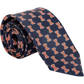 Desert Cactus University of Illinois Neck Tie UIUC Fighting Illini 100% Polyester Necktie with Logo, Officially Licensed (Style B) in Saudi Arabia