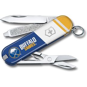 Victorinox Classic SD Swiss Army Knife – Compact 7 Function Swiss Made Pocket Knife with Small Blade, Screwdriver and Key Ring – Buffalo Sabres in Kuwait