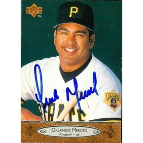 Autograph Warehouse 46885 Orlando Merced Autographed Baseball Card Pittsburgh Pirates 1996 Upper Deck No .178 in Kuwait