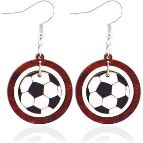 World Cup Soccer Earrings for Women, Football Dangle Earrings, Sports Gifts for Women Adults Soccer Lovers, Birthday Anniversary Holiday Gifts for Sports Fans in Kuwait