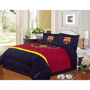 FCBarcelona Queen Size 4pc Comforter Set, Navy in Kuwait