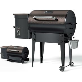 KingChii 456 قدم مربع في مدخن الخشب وشواية الشواء مع التحكم التلقائي في درجة الحرارة، وأرجل قابلة للطي للفناء الخارجي RV، برونزي in Kuwait