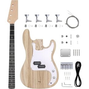 مجموعة أدوات الجهير الكهربائية DIY مجموعة المبتدئين المكونة من 4 أوتار PB Bass Style مع جسم Paulownia الصلب ورقبة القيقب المصممة من الخشب ولوحة الفريتس المصنوعة من الكروم لبناء جيتار الجهير الخاص بك. in Kuwait