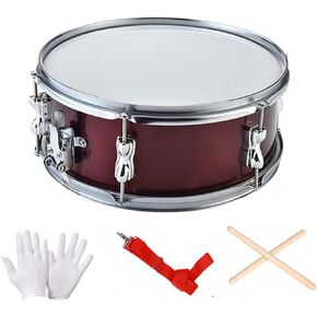 13 Inch Snare Drum with Drumsticks & Gloves, Portable Marching Percussion Instrument, Stainless Steel Shell, 35cm (13.8 inch) Diameter in Kuwait