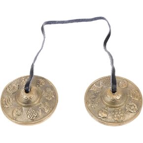 Kisangel Brass Meditation Cymbal Bell Compact Handcrafted Percussion Instrument for Yoga and Religious Ceremonies with Carrying Bag Brass Material for Adults and Meditation Practice in Kuwait