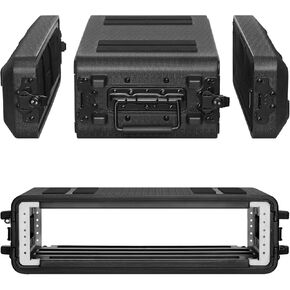 6U Rack Case Shallow 12" Depth, 19" Rackmount Flight Cases Easy Installation Portable Carry Watertight Dust Proof 2 Space Shockproof Mount Racks with Microphone Compartments Space Saving in Saudi Arabia