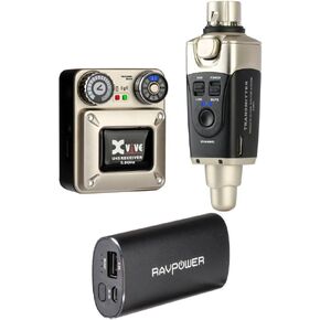Xvive Audio U45 Wireless in-Ear Monitor System (5.8 GHz) Bundle with RAVPower Luster Series 6700mAh External Battery Charger (Black) in Kuwait