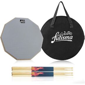 Drum Practice Pad Set, Silent Snare Practice Pad with 2 Pairs of 5A Drumsticks & Carrying Bag, Low Noise Practice Kit for Beginners & Home Training (12-in) in Kuwait