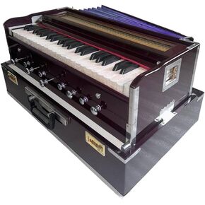 Folding Harmonium Instrument, 9 Stopper, Rosewood Color, 3 1/2 Octave, Coupler, Indian Musical Instrument in Kuwait
