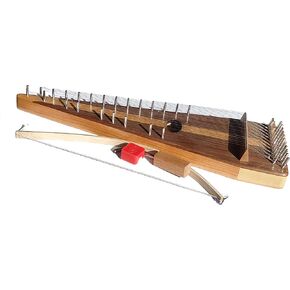 Cherry Bowed Psaltery, 22 Strings, Black Walnut Book Matched Top and Cherry book matched Bottom, 21.5 Inches Long, Varnish Finish, Steel Strings in Kuwait