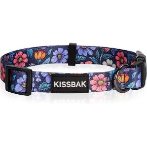 KISSBAK Dog Collar for Medium Dogs - Special Design Cute Girl Dog Pet Collar Soft Adjustable Fancy Floral Girl Puppy Dog Collars (M, Floral) in Kuwait