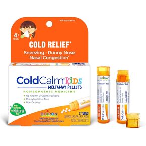Boiron ColdCalm Kids Pellets for Relief of Common Cold Symptoms Such as Sneezing, Runny Nose, Sore Throat, and Nasal Congestion - 2 Count (160 Pellets) in Kuwait