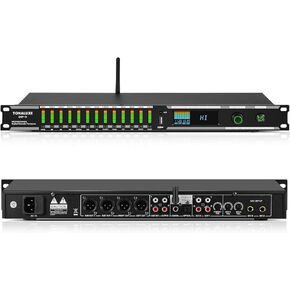 Digital Karaoke Mixer Audio Processor System with DSP, Professional Pre-Stage Effector Vocal Effects Preamp KTV Equalizer, Anti-Howling Microphone Sound Processor w/USB Bluetooth Optical Audio Input in Kuwait