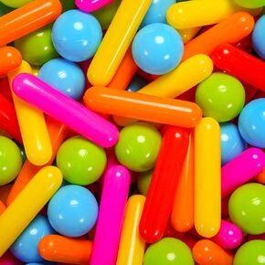 Ball Pit Balls for Ball Pits - 150 Pcs Baby and Toddler Crush Proof 4 Shapes Plastic Toy Balls in Reusable Play Toys for Kids with Storage Bag, Assorted 8 Colors in Saudi Arabia