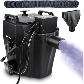 آلة الضباب للثلج الجاف بقدرة 3500 واط، آلة الضباب المنخفضة مع فوهة قابلة للتعديل، آلة الثلج الجاف لتأثيرات الدخان وحفلات الزفاف والحفلات الموسيقية والنوادي والرقص باللون الأسود، عبوة واحدة in Kuwait