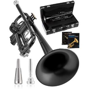 AKLOT Vintage Rose Bb Trumpet: Phosphor Bronze Bell, Smooth Monel Valves, Double Tuning Slide Braces, Standard Trumpet with Premium Leather Case, Lesson Book, Trumpet Mute, Cleaning Kit (SNR-PriTB) in Kuwait