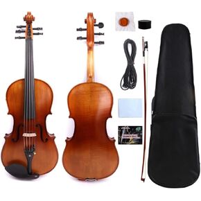 5-String Electric Viola 16 Inch Professional Handmade Viola with Maple Spruce Body & Ebony Fittings (FCGDA Tuning) - Full Kit with Hard Case, Bow, AUX Cable and Accessories (Brown) in Kuwait