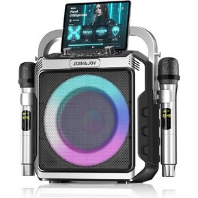 جهاز كاريوكي محمول، مع ميكروفونات لاسلكية، مكبر صوت بلوتوث للحفلات مع مصابيح LED، مضخم صوت عالي، USB/AUX، مكبر صوت كاريوكي خارجي للبالغين والأطفال، المنزل والحفلات in Kuwait