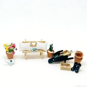 Dollhouse Accessories 1 12 Scale Mini Garden Tool Set with Clay Pots, Shovel, Rake and Storage Box, 6 Piece Doll Gardening Kit (6pcs-miniaturegardenset) in Saudi Arabia