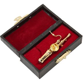 Miniature Bassoon Exquisite Model High Simulation Gold Plated Metal Mini Bassoon with Storage Box for Music Festival Decoration Gift in Kuwait