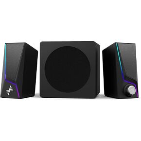 سماعات كمبيوتر Nylavee مع مضخم صوت، نظام مكبرات صوت 2.1 للكمبيوتر الشخصي مع 8 أوضاع إضاءة، طاقة ذروة 60 وات، محول تيار متردد، بلوتوث 5.4، USB/USB-C و3.5 مم مدخل Aux لسطح المكتب والشاشة والألعاب in Kuwait