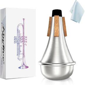 Trumpet Mute，Lightweight Aluminum Practice Trumpet Mute Silencer for Jazz Classic, Excellent for Practice or Performance，Silver in Kuwait