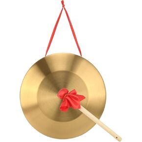 12.6 inch Gongs Instrument, Copper Gong with Beater and Red Hanging Ribbon for Celebration, Party, Festivals in Kuwait