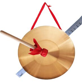 القطر 12.6 بوصة (32 سم) أداة غونغ، غونغ سبائك النحاس الصيني التقليدي، أداة قرع مع مطرقة خشبية وشريط معلق أحمر للمنزل والمكتب والاحتفال والحفلات والمهرجانات in Kuwait