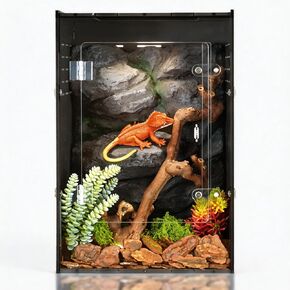10 Gallon Reptile Tank - 12x12x18 Crested Gecko Tank Enclosure - Acrylic Habitat with Ventilation for Lizard, Spiders & Snakes in Kuwait