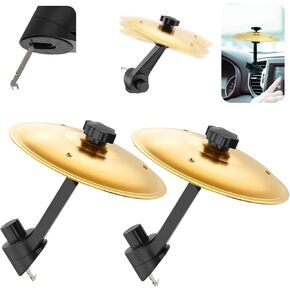 2 PCS Car Cymbal Air Vent, Car Crash Cymbal, Clip-On Mini Drum Crash Cymbal, Car Symbol Drum for Drumer Music Lovers, Suitable for All Types Of Vehicles (Gold) in Kuwait