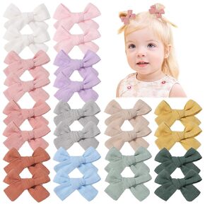 jollybows 40pcs 2" Baby Hair Clips Bows for Girls Mini Fully Lined Baby Bows Tiny Hair Bow Barrettes for Infant Little Girls Toddler Kids Teens Fine Hair in Kuwait