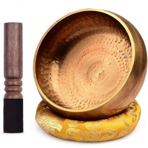 20.5cm Large Tibetan Singing Bowl Set, Handmade Metal Sound Bowl with Soft Cushion & Wooden Mallet – Meditation, Chakra Healing, Yoga Relaxation in Saudi Arabia