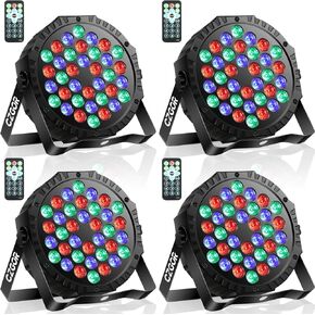 LED Stage Lights 4Pack - Czgor 36W RGB DJ Par Lights with Sound Activated Auto Play by Remote & DMX Control Uplights for Events Wedding Party Club Christmas Party Lighting in Kuwait