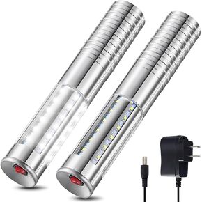 Civaner 2 Pcs Upgrade Bottle Service Lights LED Strobe Baton Bottle Girl Lights Rechargeable Handheld Flashing Club Signs for Birthday Wedding Party (Silver,White Light) in Kuwait