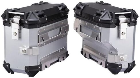 صندوق تخزين جانبي من سبائك الألومنيوم العالمي سعة 35 لتر، منظم بـ 4 مفاتيح، سقوط، ممتص للصدمات، مضاد للتصادم، مقاومة للحرارة والبرودة، مع حرارة باردة (فضي) (فضي) in Kuwait