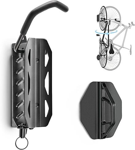 QAQ Swivel Bike Wall Mount, Vertical Bike Rack Garage Holds Up to 66lbs, Bike Hooks for Garage Space-Saving, Easy to Install - 2 Pack in Saudi Arabia