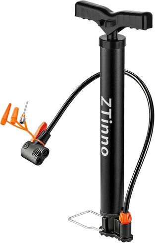 Floor Bike Pump Portable, Classic Bicycle Pump, Portable Bike Tire Pump with Dual Presta & Schrader Valves, Attached Ball Needles, Bike Air Pump for Bike Tires, Balls in Saudi Arabia