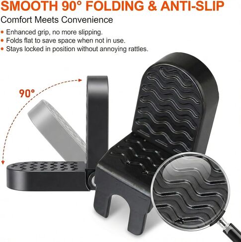 Heavy Duty E-Bike Foot Pegs, Foldable Rear Pedals for Passenger, Manganese Steel Reinforced Aluminum Bike Footrests with 15mm U-Slot & Anti-Slip for E-Bike, Mountain Bike, Folding Bicycle in Saudi Arabia